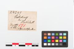 Etiketten zu Bronzegürtelhaken (NHMW-PRAE-024247)